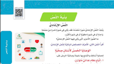 حل درس النص الإرشادي للصف السادس ابتدائي المنهاج السعودي