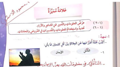 حل درس علامة مميزة للصف الخامس المنهاج الكويتي