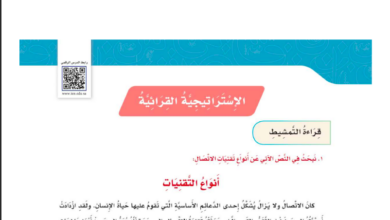 حل درس قراءة التمشيط للصف السادس ابتدائي المنهاج السعودي