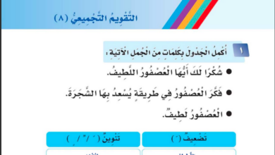التقويم التجميعي 8 للصف الاول ابتدائي المنهاج السعودي